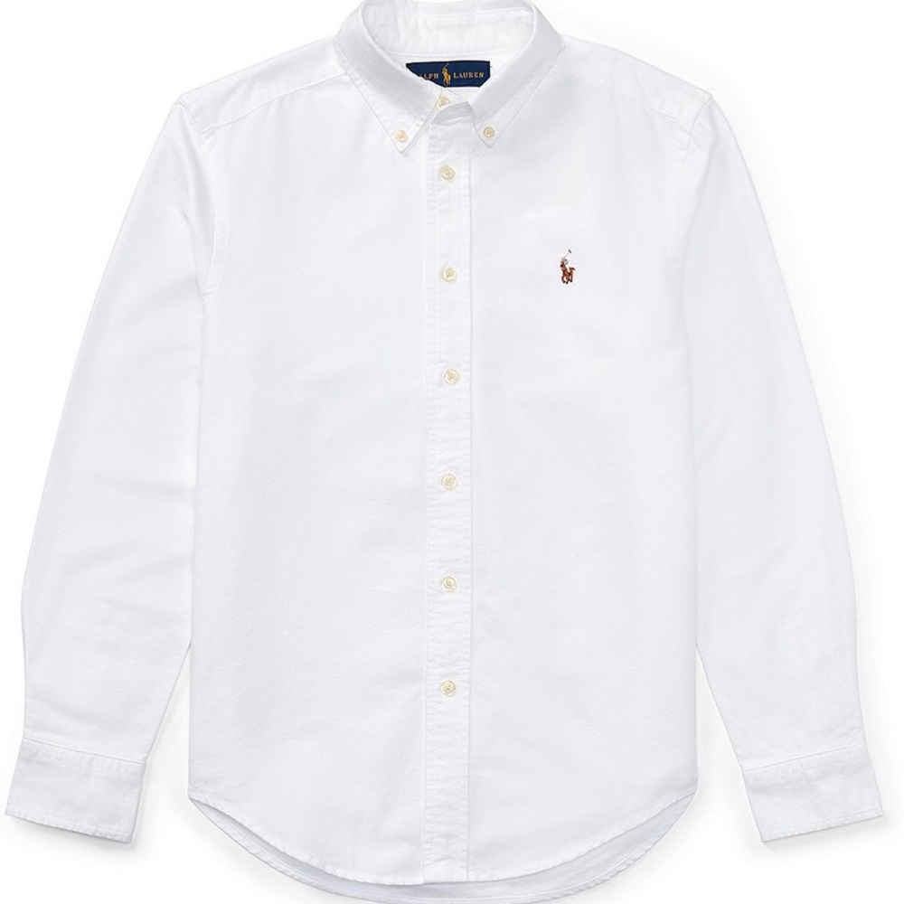 Polo Ralph Lauren Big Boys Solid Long-Sleeve Oxford Shirt